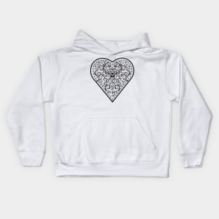 Ironwork heart black Kids Hoodie